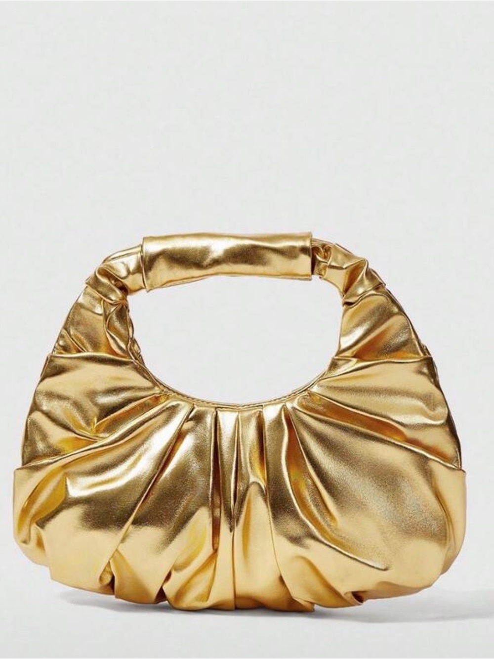 Gold Metallic Puff Shoulder Bag